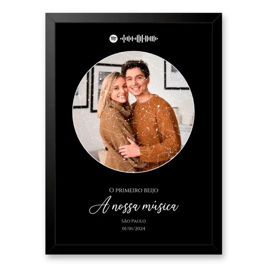 Quadro mapa das estrelas Spotify