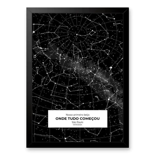 Quadro mapa das estrelas minimalista