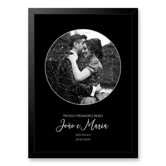 Quadro mapa das estrelas com foto