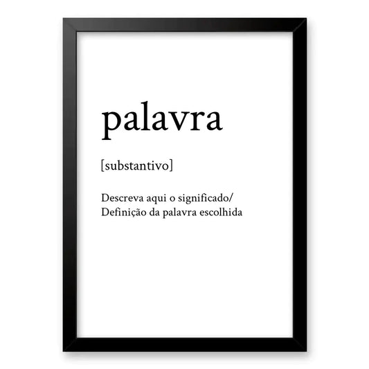 Quadro Com Significado da Palavra
