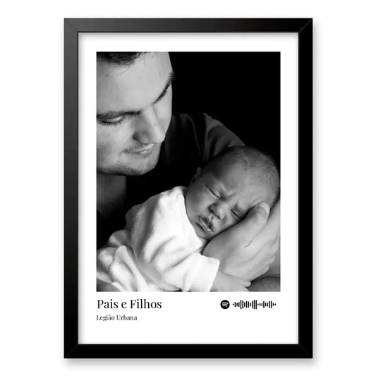 Quadro Com Foto Polaroid E Spotify - Dia dos Pais