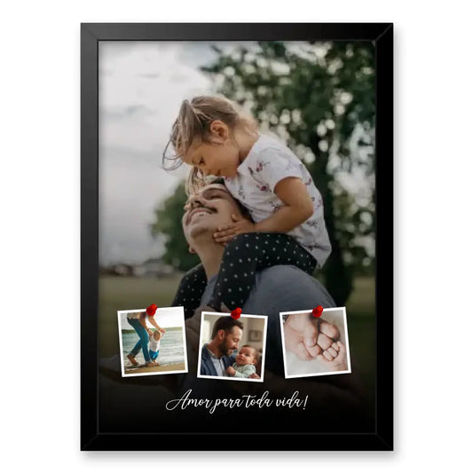 Quadro Com Foto Montagem de 4 Fotos - Dia dos Pais
